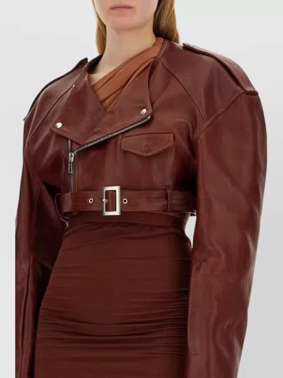 Rick Owens Belted Cropped Biker Jacket