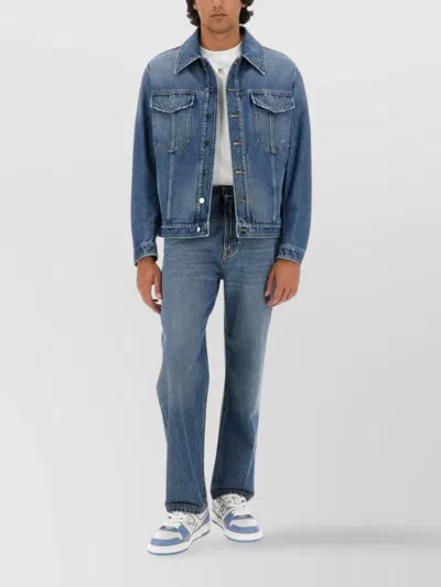 Fendi Buttoned Cotton Denim Jacket In Blue
