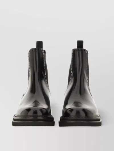 Dolce & Gabbana Black Leather Ankle Boot