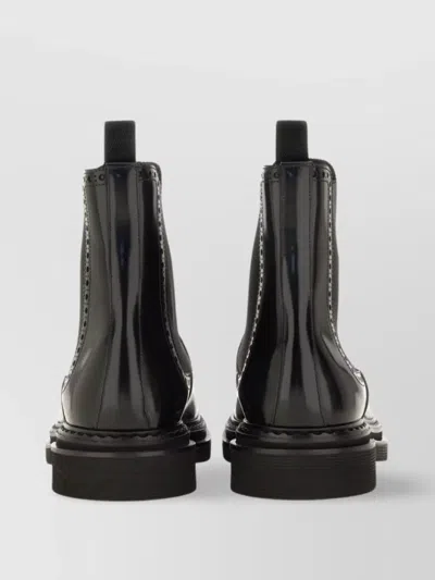 Dolce & Gabbana Black Leather Ankle Boot