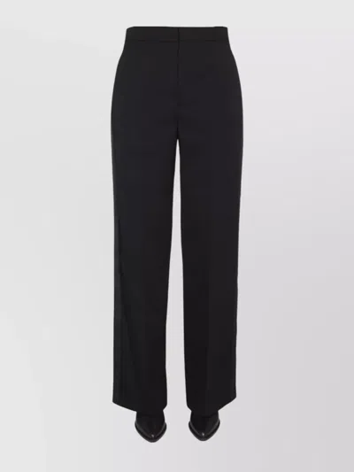 Isabel Marant Trousers With Belt Loops And Satin Trim In Black