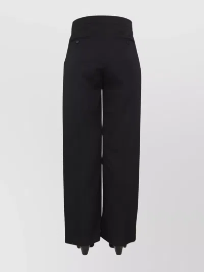 Isabel Marant Trousers With Belt Loops And Satin Trim In Black