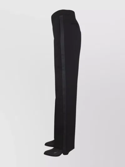 Isabel Marant Trousers With Belt Loops And Satin Trim In Black