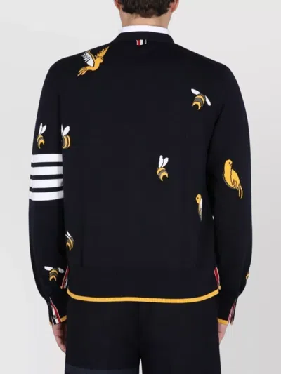 Thom Browne Cardigan With Birds And Bees Inlays