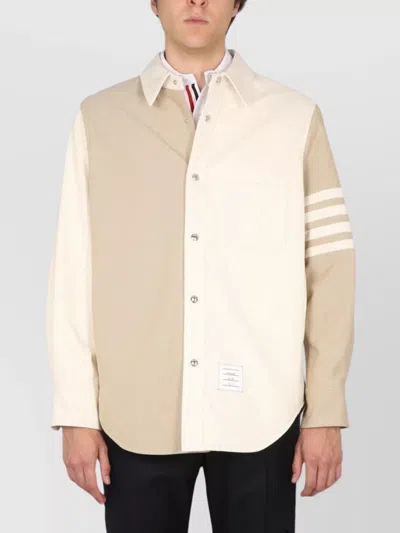 Thom Browne 4-bar Patchwork Denim Shirt