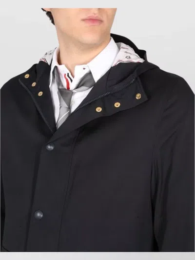 Thom Browne Blue Solid Hood Jacket