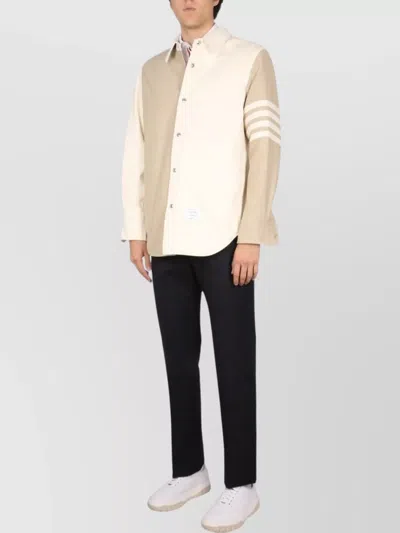 Thom Browne 4-bar Patchwork Denim Shirt