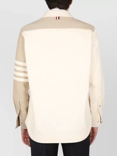 Thom Browne 4-bar Patchwork Denim Shirt