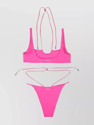 Off-white Multicolor Solid Swimwear In Pink