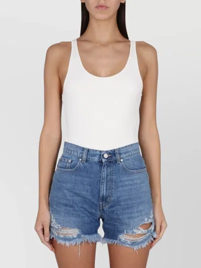 Stella Mccartney White Solid Scoop Neck Top