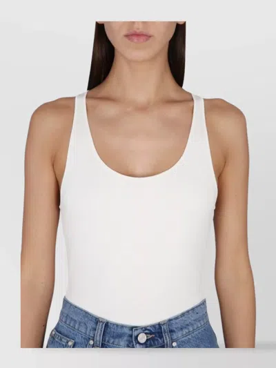 Stella Mccartney White Solid Scoop Neck Top