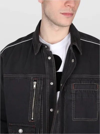 Isabel Marant Pascual Denim Jacket Chest Pockets In Black