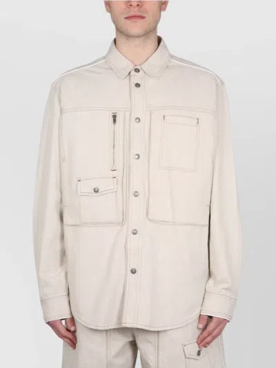 Isabel Marant Multiple-pockets Shirt Jacket In Powder