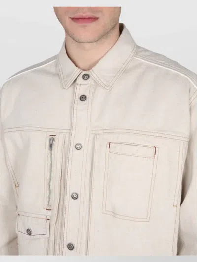 Isabel Marant Multiple-pockets Shirt Jacket In Powder