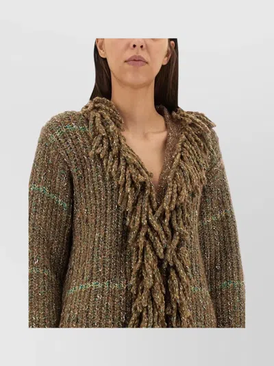 Stella Mccartney Stella Mc Cartney Multicoloured Knitted Cape In Green
