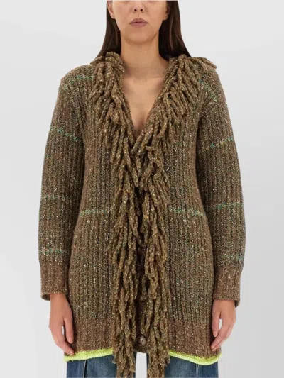 Stella Mccartney Stella Mc Cartney Multicoloured Knitted Cape In Green