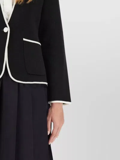 Thom Browne Single-breasted Collarless Jacket In Black