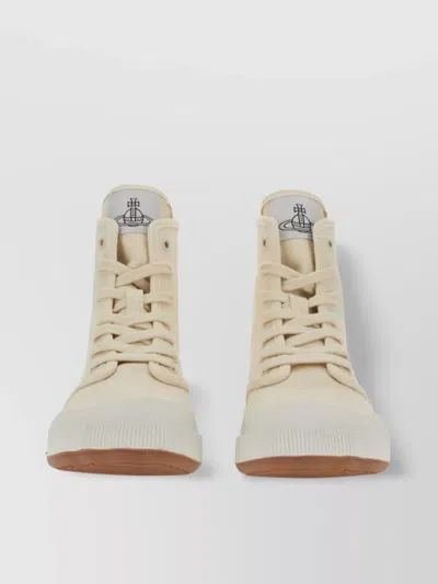 Vivienne Westwood Canvas High Top Sneaker In Neutral