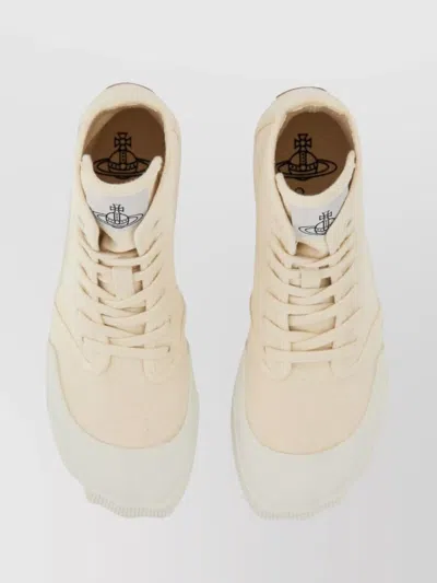 Vivienne Westwood Canvas High Top Sneaker In Neutral