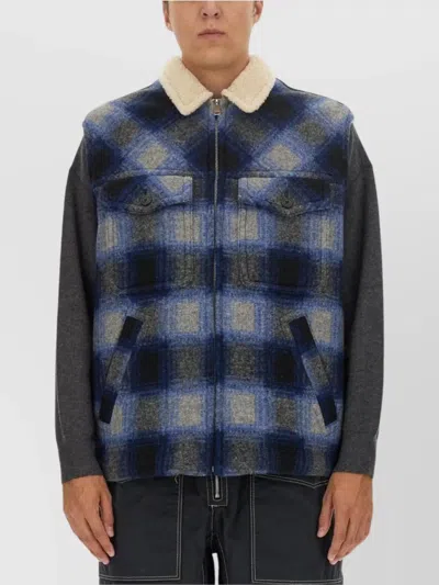 Isabel Marant Vest Sleeveless Zippered Check Motif In Blue