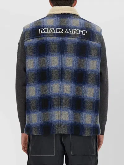 Isabel Marant Vest Sleeveless Zippered Check Motif In Blue