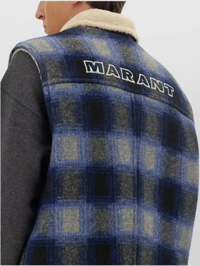 Isabel Marant Vest Sleeveless Zippered Check Motif In Blue
