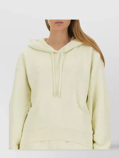 Off-white Logo Hooded Sweatshirt Front Pocket In Gray