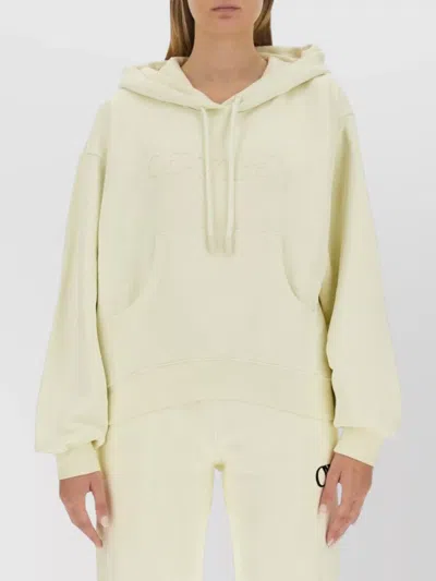 Off-white Logo Hooded Sweatshirt Front Pocket In Gray