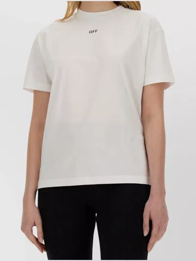 Off-white Off White™ Short White Cotton T Shirt With Logo In White