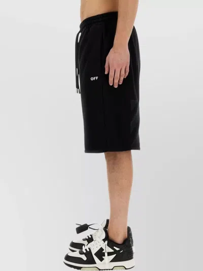 Off-white Logo Bermuda Shorts In Regular Fit In Black