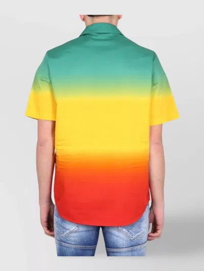Dsquared2 Color-block Cotton Shirt In Multicolour