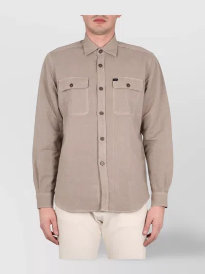 Fay Shirt With Button-down Collar And Pockets
