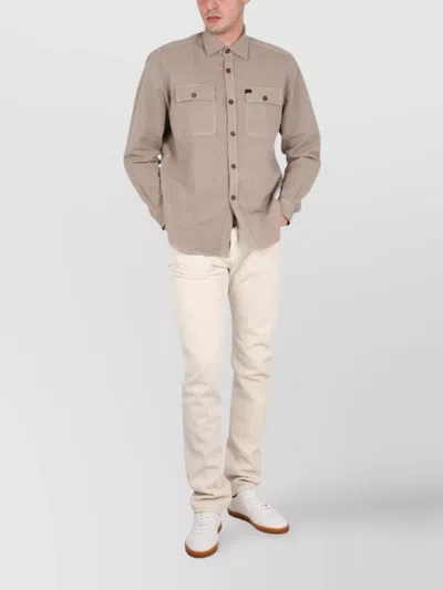 Fay Shirt With Button-down Collar And Pockets