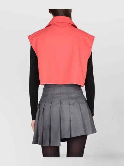 Fay Red Solid Shirt Collar Jacket