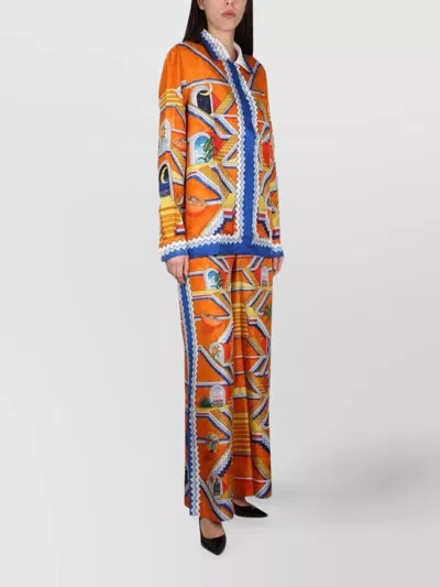 Casablanca Women Escalier Print Pants In Orange