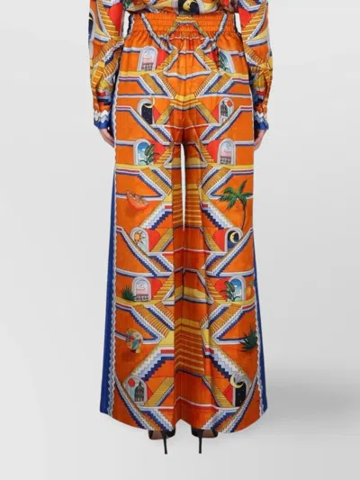 Casablanca Women Escalier Print Pants In Orange