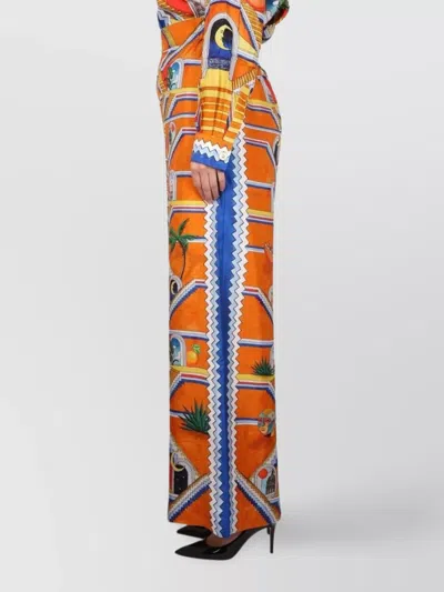 Casablanca Women Escalier Print Pants In Orange