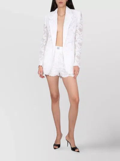 Msgm Elastic Waistband Lace Shorts Scalloped Hem