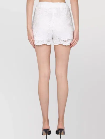 Msgm Elastic Waistband Lace Shorts Scalloped Hem
