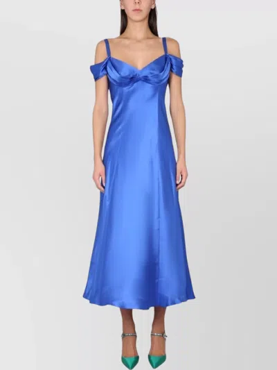Alberta Ferretti Alberta Ferreti Off-the-shoulder Dress In Blue