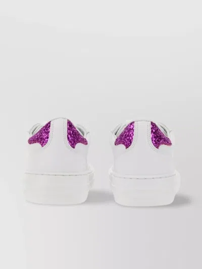 Msgm Glitter Detail Cupsole Sneaker In White