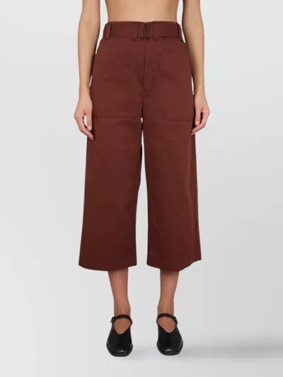 Lemaire Women Cropped Pants In Brown