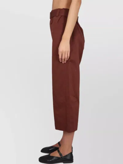 Lemaire Women Cropped Pants In Brown