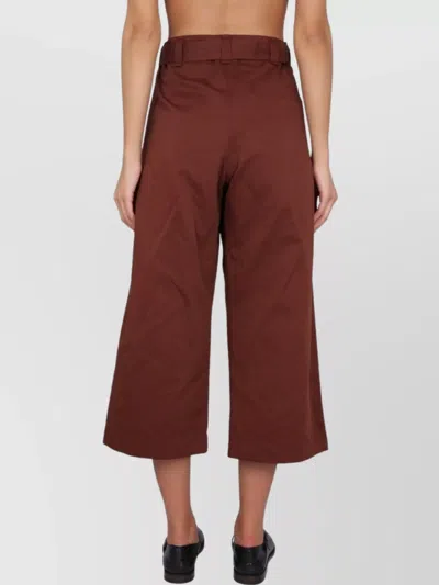 Lemaire Women Cropped Pants In Brown