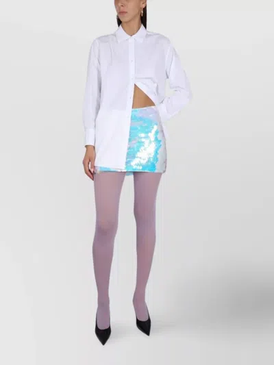 Nina Ricci Shimmering Sequin High Waist Mini Skirt