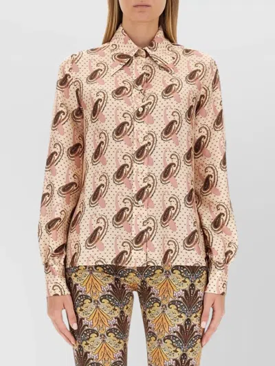 Etro Paisley Print Silk Shirt In Multicolour