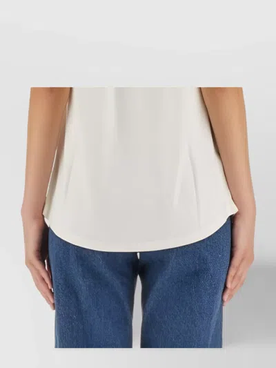 Michael Kors Pleated Sleeveless Round Neck Tops