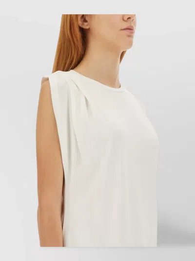 Michael Kors Pleated Sleeveless Round Neck Tops