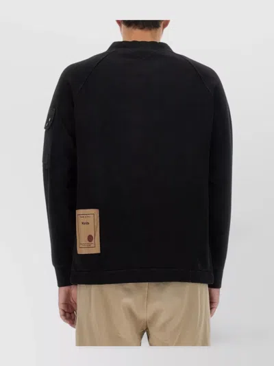 Ten C Relaxed Fit Long-sleeve Tee With Adjustable Drawstrings And Unique Pockets In Black