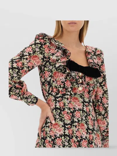 Alessandra Rich Women Flower Print Mini Dress